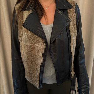 Rudsak Leather Jacket with Fur